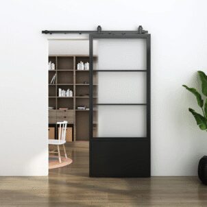 Metal Frame 1/2 Glass Barn Doors